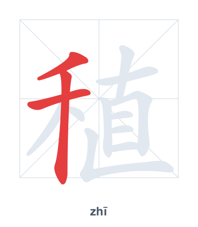 Pratica dell'ordine dei tratti per 稙 - zhī