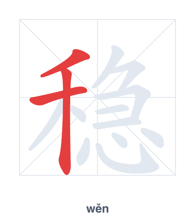 Pratica dell'ordine dei tratti per 稳 - wěn