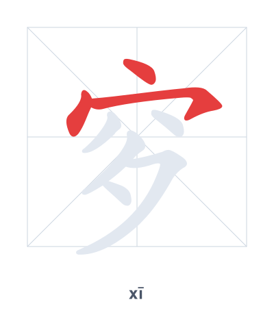 Pratica dell'ordine dei tratti per 穸 - xī