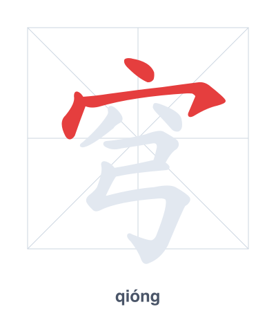 Pratica dell'ordine dei tratti per 穹 - qióng