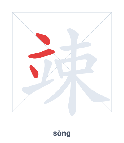 Pratica dell'ordine dei tratti per 竦 - sǒng