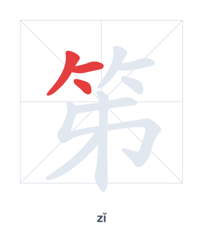 Pratica dell'ordine dei tratti per 笫 - zǐ