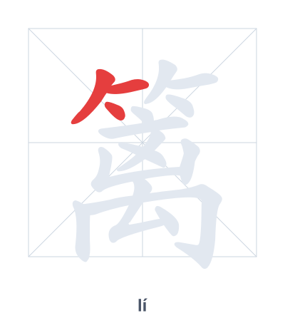 Pratica dell'ordine dei tratti per 篱 - lí