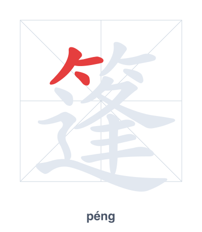 Pratica dell'ordine dei tratti per 篷 - péng