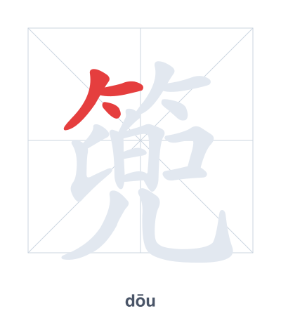 Pratica dell'ordine dei tratti per 篼 - dōu