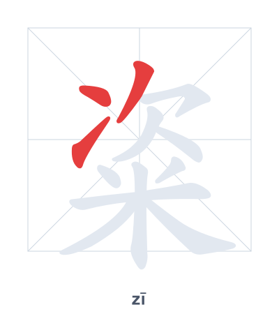 Pratica dell'ordine dei tratti per 粢 - zī