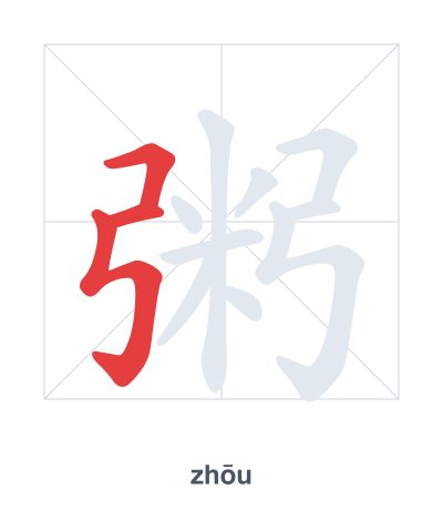Pratica dell'ordine dei tratti per 粥 - zhōu