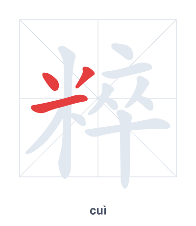 Pratica dell'ordine dei tratti per 粹 - cuì