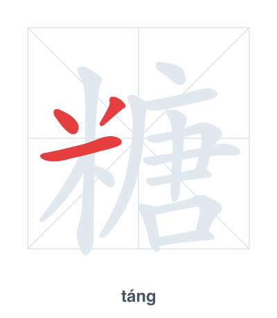 Pratica dell'ordine dei tratti per 糖 - táng