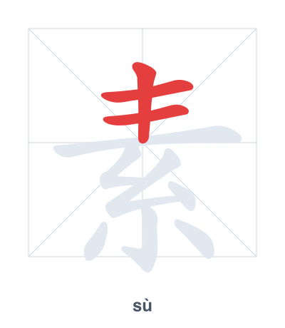 Pratica dell'ordine dei tratti per 素 - sù