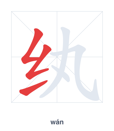 Pratica dell'ordine dei tratti per 纨 - wán
