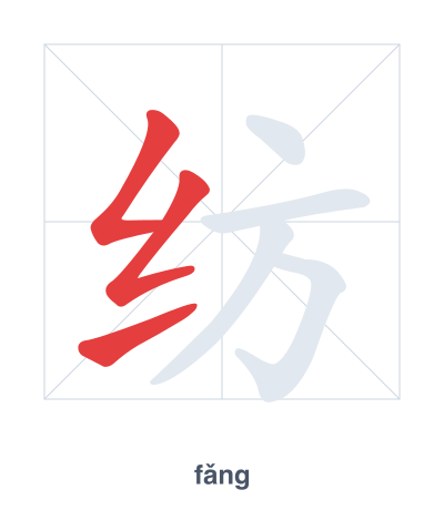 تدريب ترتيب الخطوط لـ 纺 - fǎng