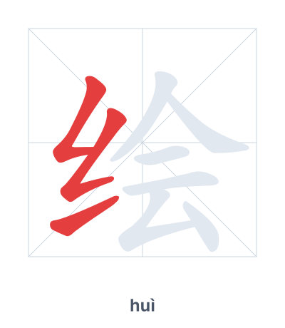 Pratica dell'ordine dei tratti per 绘 - huì