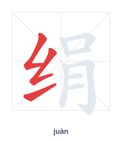 Pratica dell'ordine dei tratti per 绢 - juàn