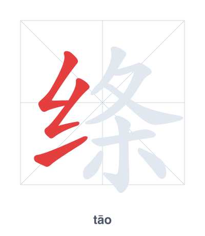 Pratica dell'ordine dei tratti per 绦 - tāo