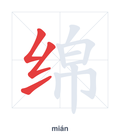 Pratica dell'ordine dei tratti per 绵 - mián