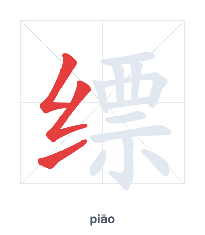Pratica dell'ordine dei tratti per 缥 - piāo