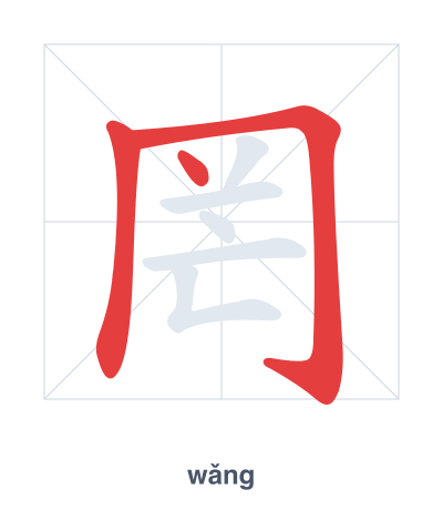 Pratica dell'ordine dei tratti per 罔 - wǎng