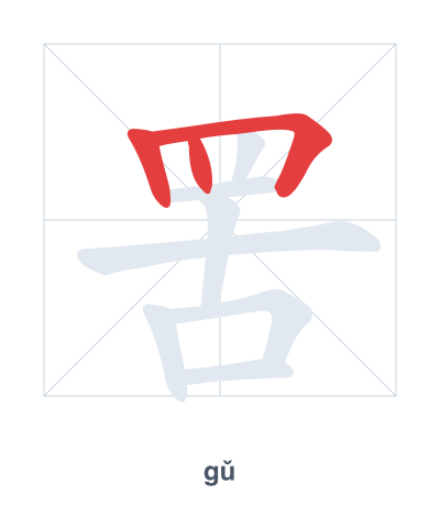 Pratica dell'ordine dei tratti per 罟 - gǔ