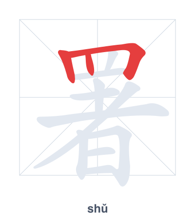 Pratica dell'ordine dei tratti per 署 - shǔ