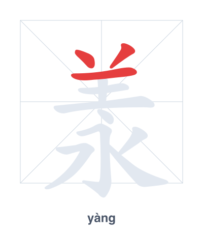 Pratica dell'ordine dei tratti per 羕 - yàng