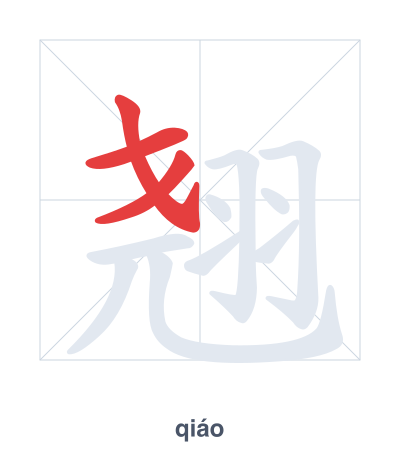 Pratica dell'ordine dei tratti per 翘 - qiáo/qiào