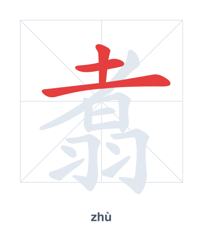 Pratica dell'ordine dei tratti per 翥 - zhù