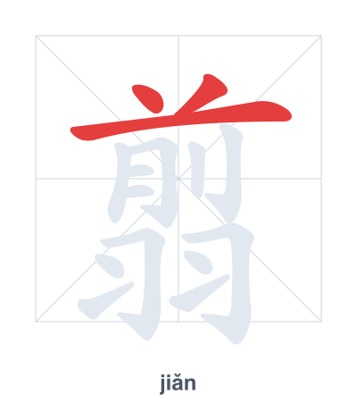 แบบฝึกลำดับเส้นสำหรับ 翦 - jiǎn
