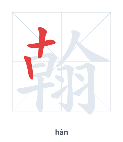 Практика порядка черт для 翰 - hàn