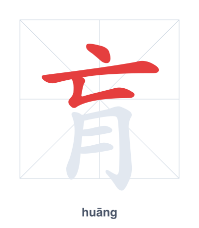 Pratica dell'ordine dei tratti per 肓 - huāng