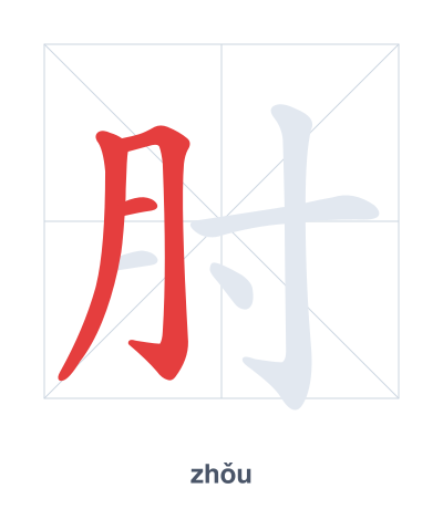 肘(zhǒu) 획순 연습