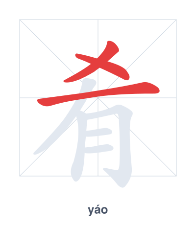 Práctica de orden de trazos para 肴 - yáo