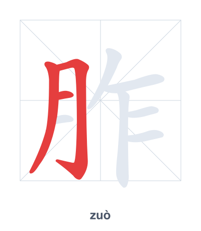 Pratica dell'ordine dei tratti per 胙 - zuò