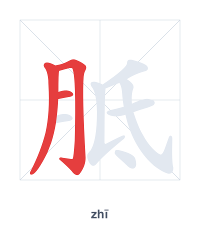 胝 (zhī) 笔顺练习