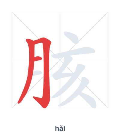 Pratica dell'ordine dei tratti per 胲 - hǎi