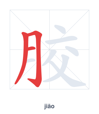 Pratica dell'ordine dei tratti per 胶 - jiāo