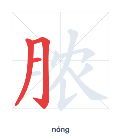 Pratica dell'ordine dei tratti per 脓 - nóng