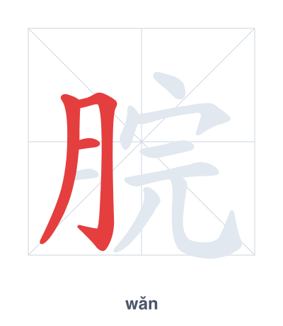 Pratica dell'ordine dei tratti per 脘 - wǎn