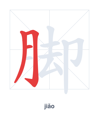 Pratica dell'ordine dei tratti per 脚 - jiǎo