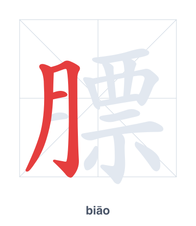 Pratica dell'ordine dei tratti per 膘 - biāo