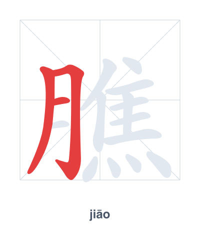 Практика порядка черт для 膲 - jiāo