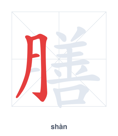膳 (shàn) vuruş sırası pratiği