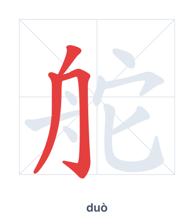 Luyện tập thứ tự nét cho 舵 - duò