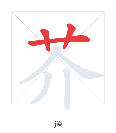 Pratica dell'ordine dei tratti per 芥 - jiè