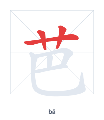 Pratica dell'ordine dei tratti per 芭 - bā
