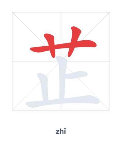 Pratica dell'ordine dei tratti per 芷 - zhǐ