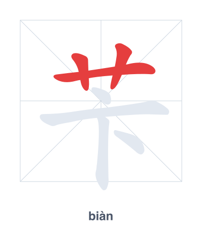 Prática de ordem dos traços para 苄 - biàn