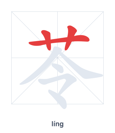 Pratica dell'ordine dei tratti per 苓 - líng