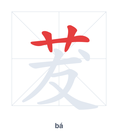Pratica dell'ordine dei tratti per 茇 - bá