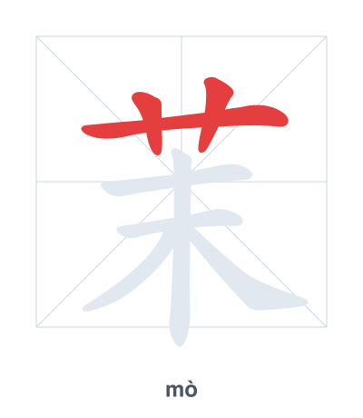 Pratica dell'ordine dei tratti per 茉 - mò